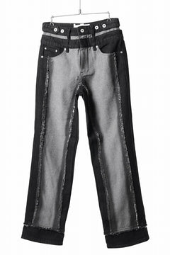 Load image into Gallery viewer, Feng Chen Wang RAW EDGE PATCHWORK TROUSERS (BLACK)