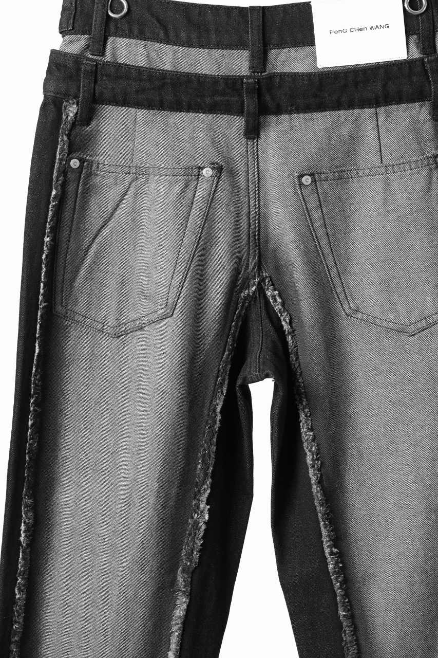 Load image into Gallery viewer, Feng Chen Wang RAW EDGE PATCHWORK TROUSERS (BLACK)