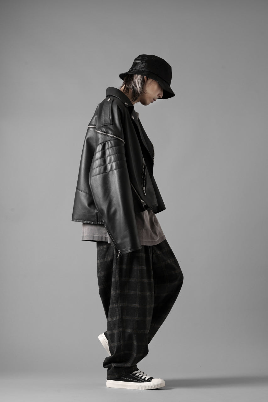 画像をギャラリービューアに読み込む, N/07 exclusive EASY WAIST TAPERED PANTS / T/R DOUBLE SIDE BRUSHED 2WAY STRETCH (CHECK)