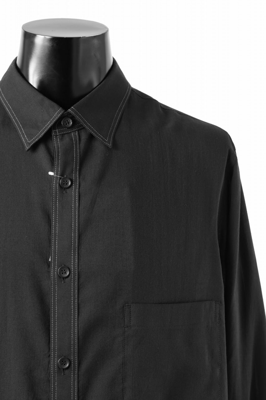 画像をギャラリービューアに読み込む, Y's for men DOUBLE STITCH SHIRT / CELLULOSE LAWN (BLACK)