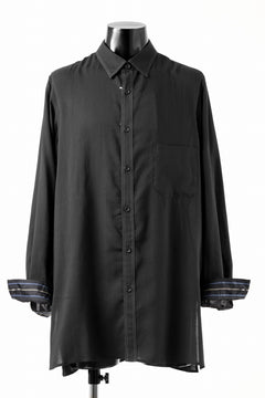 画像をギャラリービューアに読み込む, Y's for men DOUBLE STITCH SHIRT / CELLULOSE LAWN (BLACK)