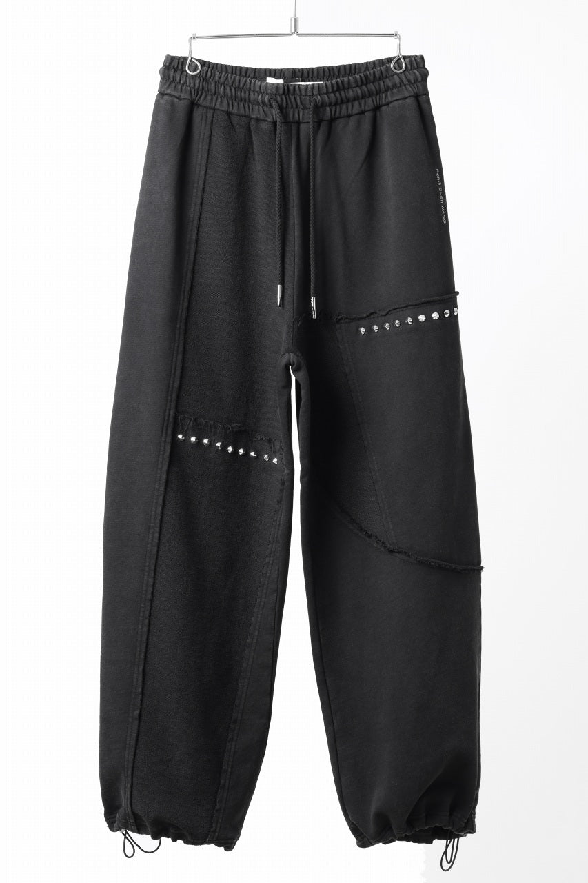 画像をギャラリービューアに読み込む, Feng Chen Wang PANELLED STRAIGHT SWEATPANTS (BLACK)