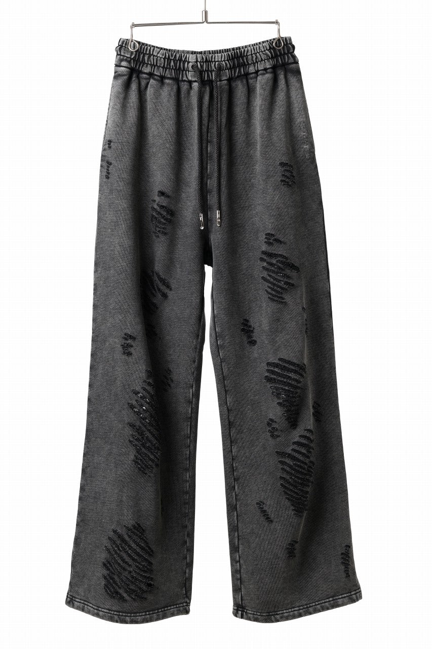 画像をギャラリービューアに読み込む, Feng Chen Wang GREY RIPPED JERSEY SWEATPANTS (GREY)