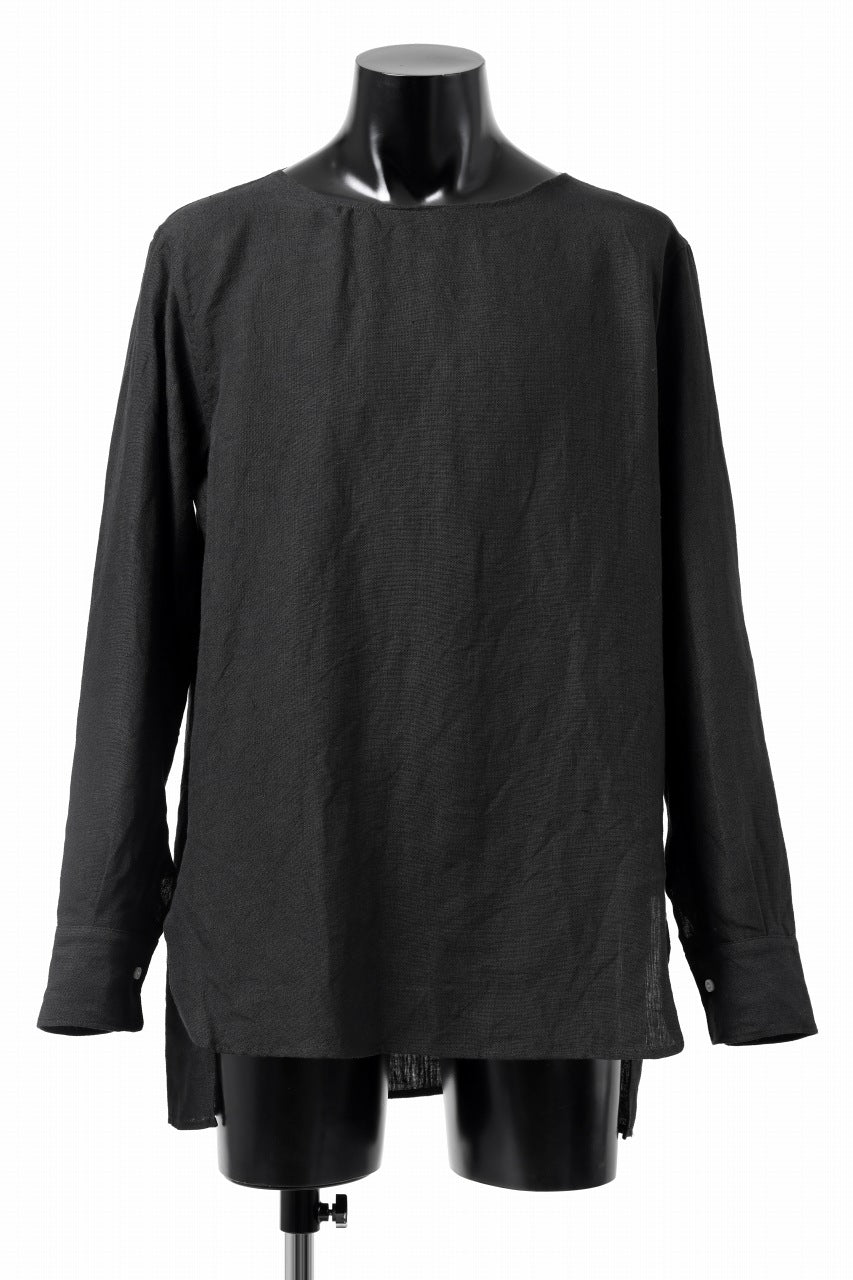 Load image into Gallery viewer, sus-sous sleeping shirts / 25/1 linen natural washer (BLACK)