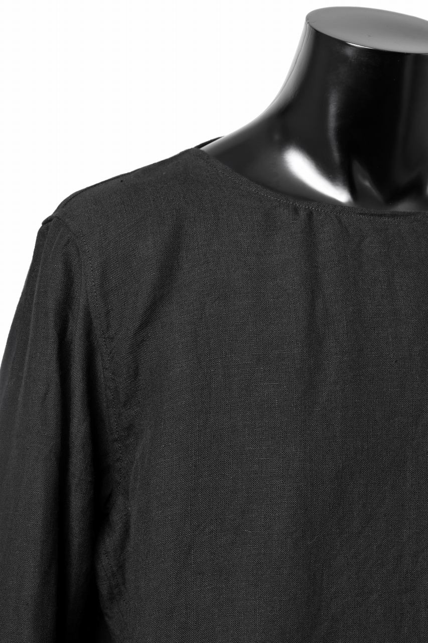 Load image into Gallery viewer, sus-sous sleeping shirts / 25/1 linen natural washer (BLACK)