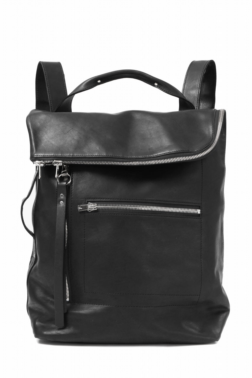 Load image into Gallery viewer, A.F ARTEFACT x Portaille LEATHER BACK PACK / WAXED HORSE LEAHER (BLACK)