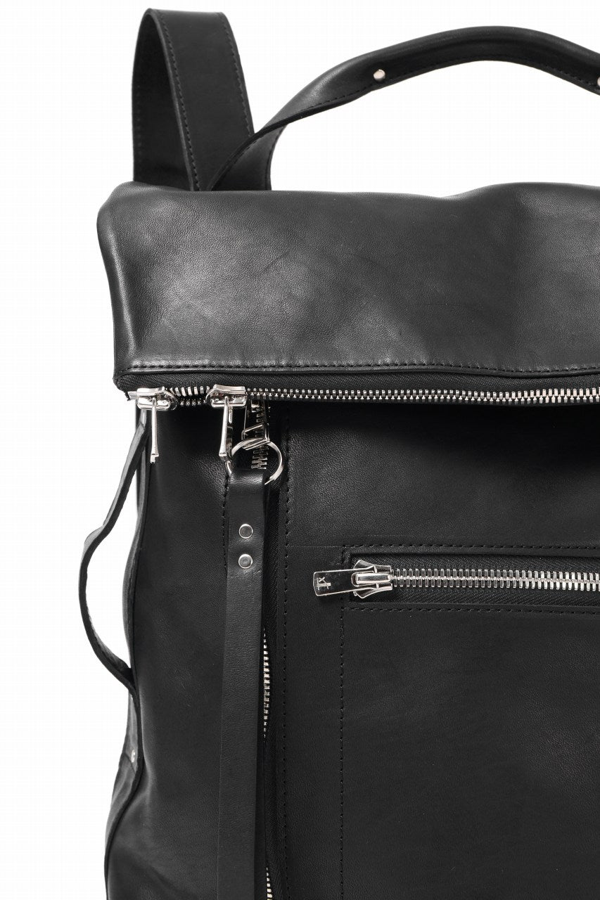 Load image into Gallery viewer, A.F ARTEFACT x Portaille LEATHER BACK PACK / WAXED HORSE LEAHER (BLACK)