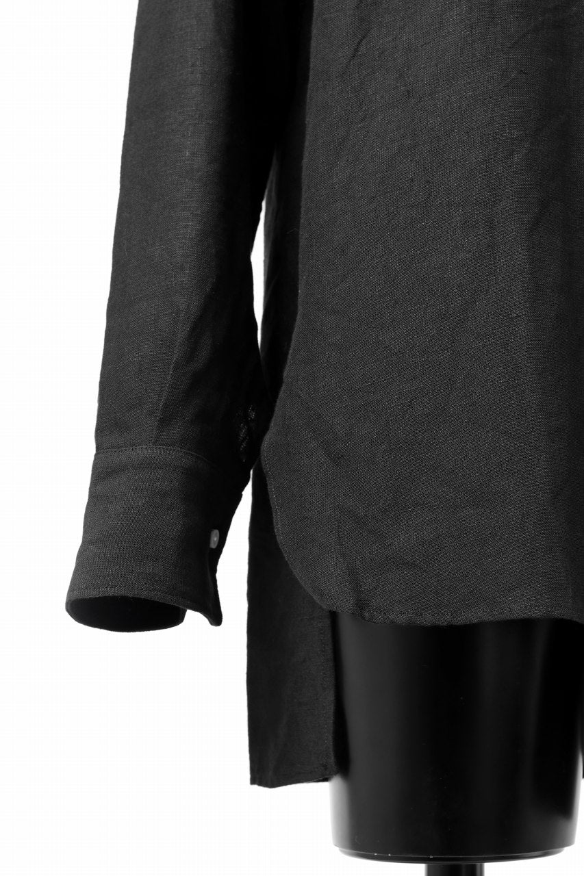 Load image into Gallery viewer, sus-sous sleeping shirts / 25/1 linen natural washer (BLACK)