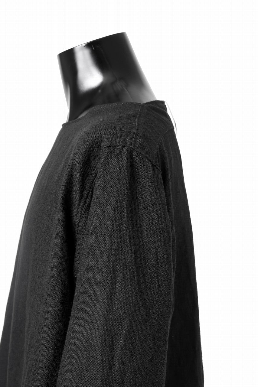 Load image into Gallery viewer, sus-sous sleeping shirts / 25/1 linen natural washer (BLACK)