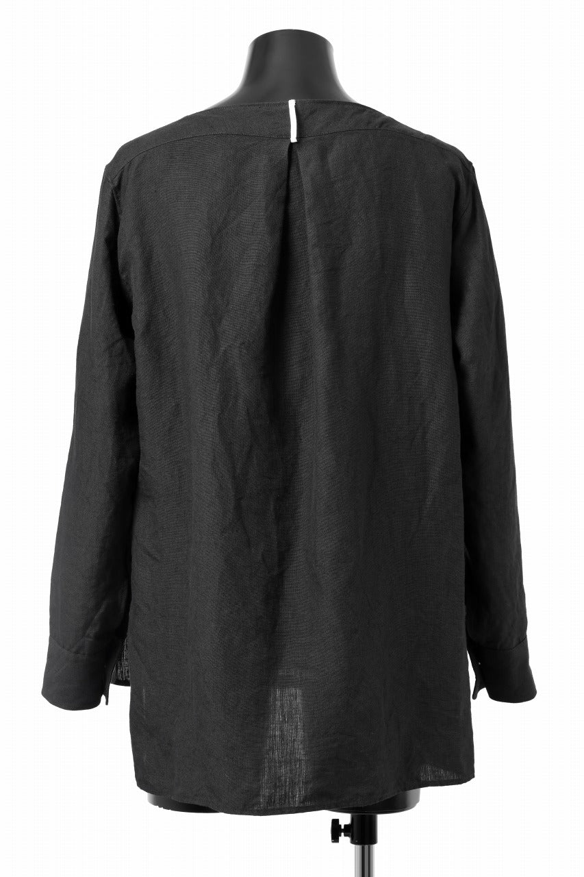 Load image into Gallery viewer, sus-sous sleeping shirts / 25/1 linen natural washer (BLACK)
