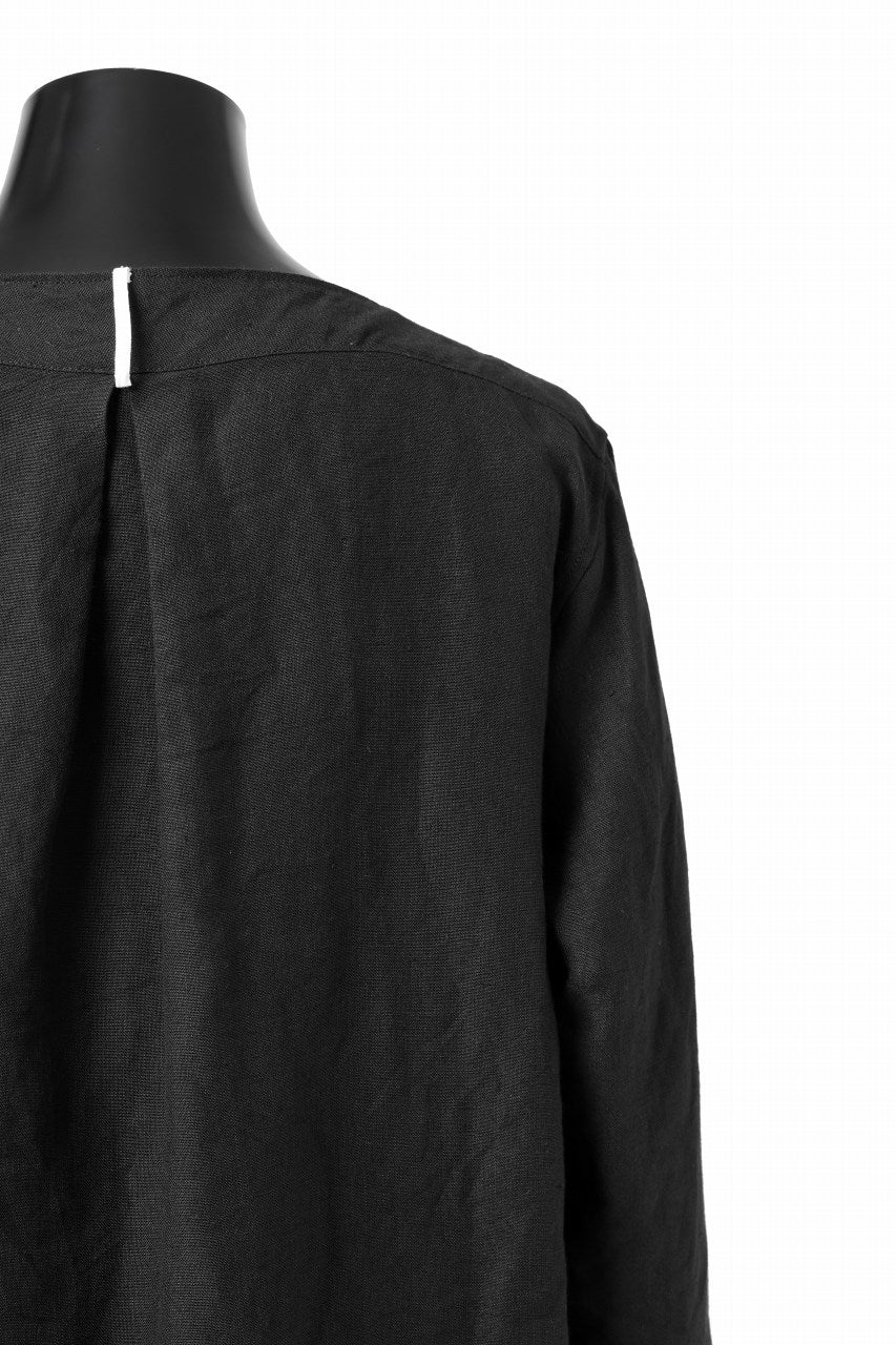 Load image into Gallery viewer, sus-sous sleeping shirts / 25/1 linen natural washer (BLACK)