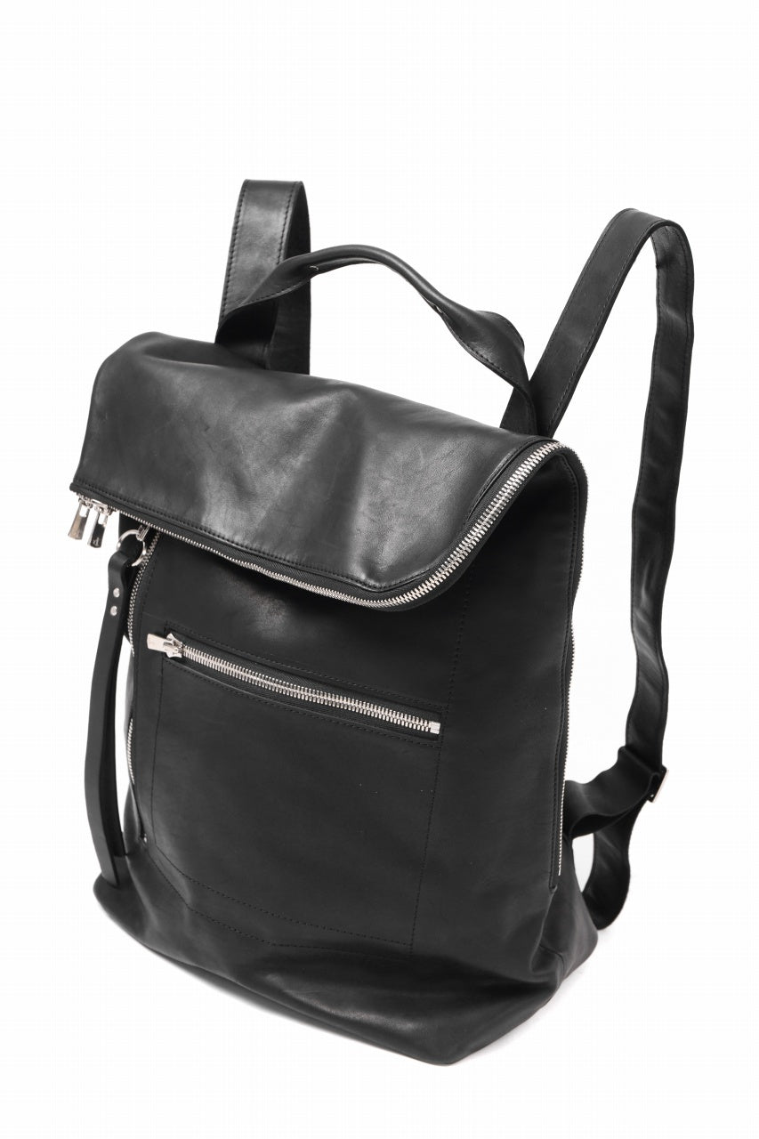 Load image into Gallery viewer, A.F ARTEFACT x Portaille LEATHER BACK PACK / WAXED HORSE LEAHER (BLACK)