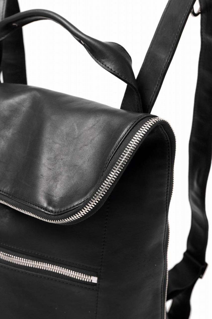 Load image into Gallery viewer, A.F ARTEFACT x Portaille LEATHER BACK PACK / WAXED HORSE LEAHER (BLACK)