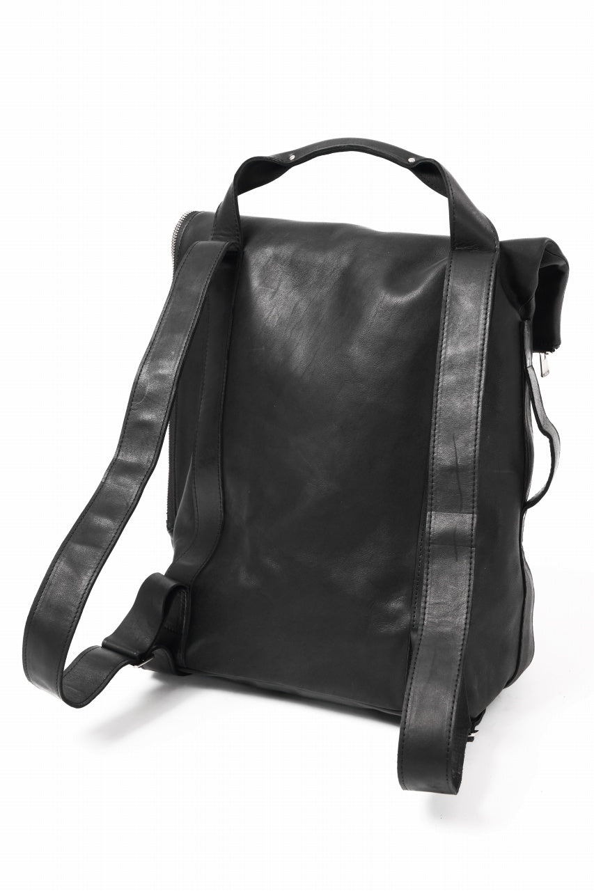 Load image into Gallery viewer, A.F ARTEFACT x Portaille LEATHER BACK PACK / WAXED HORSE LEAHER (BLACK)