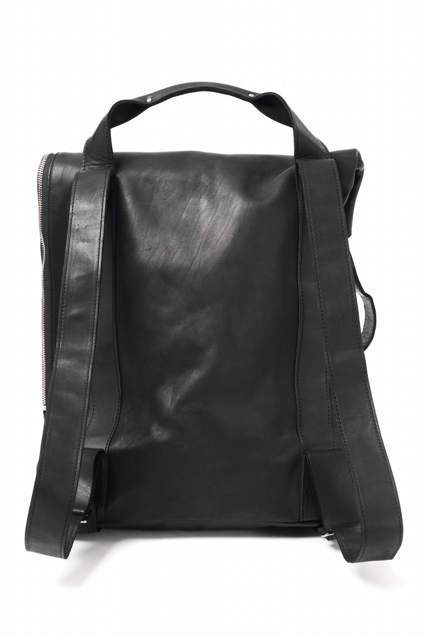 Load image into Gallery viewer, A.F ARTEFACT x Portaille LEATHER BACK PACK / WAXED HORSE LEAHER (BLACK)