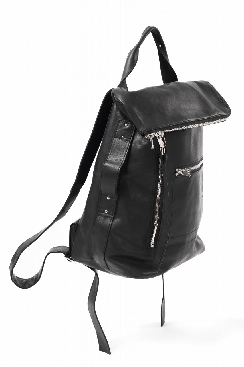 Load image into Gallery viewer, A.F ARTEFACT x Portaille LEATHER BACK PACK / WAXED HORSE LEAHER (BLACK)