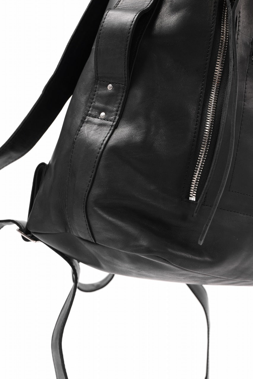 Load image into Gallery viewer, A.F ARTEFACT x Portaille LEATHER BACK PACK / WAXED HORSE LEAHER (BLACK)