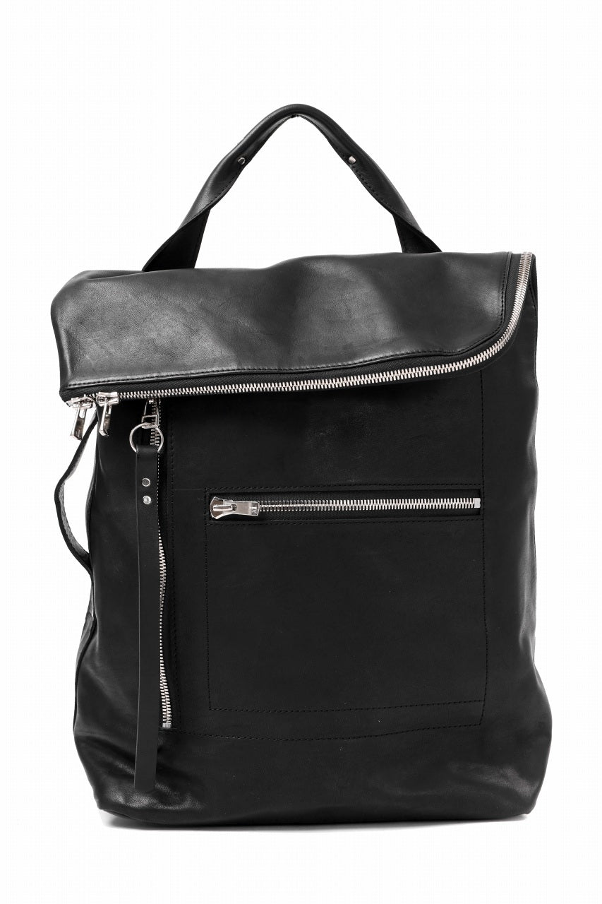 Load image into Gallery viewer, A.F ARTEFACT x Portaille LEATHER BACK PACK / WAXED HORSE LEAHER (BLACK)