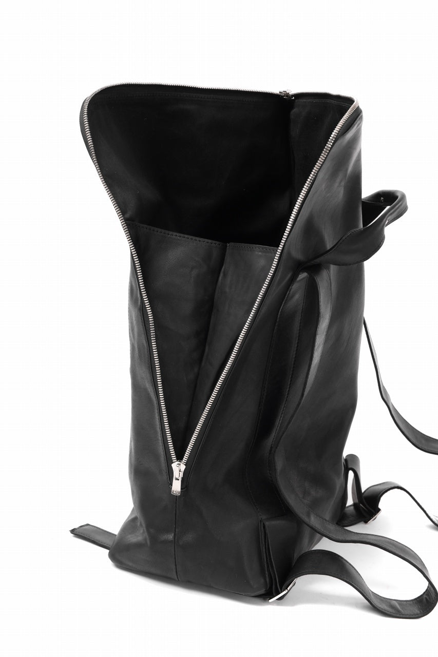 Load image into Gallery viewer, A.F ARTEFACT x Portaille LEATHER BACK PACK / WAXED HORSE LEAHER (BLACK)