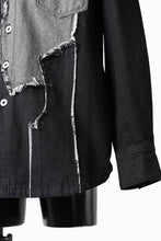 画像をギャラリービューアに読み込む, Feng Chen Wang RAW EDGE PATCHWORK DENIM SHIRT JACKET (BLACK)