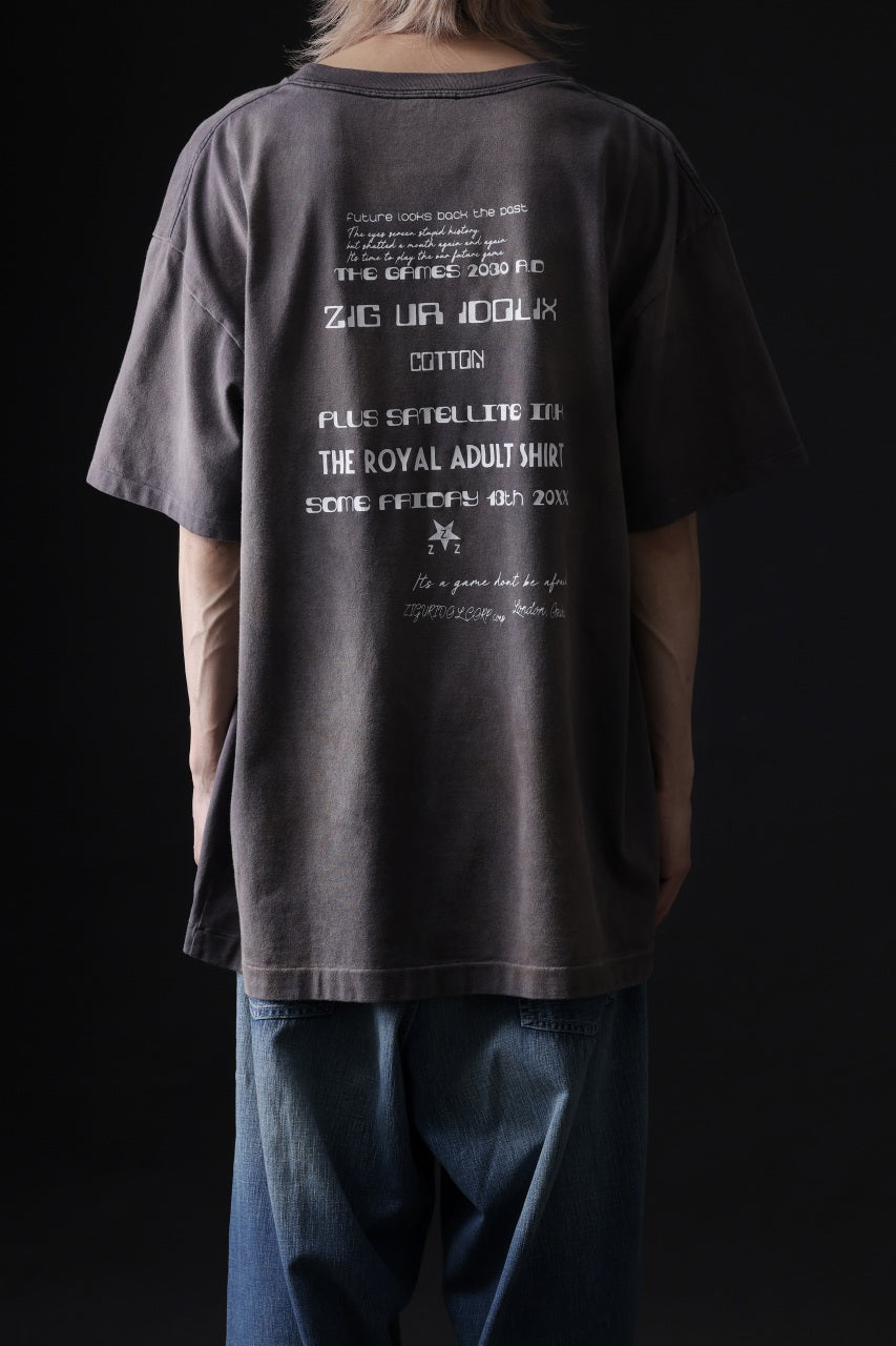 画像をギャラリービューアに読み込む, ZIG UR IDOL FADED & CRACKED SS TOPS - 666 (VINTAGE GREY)