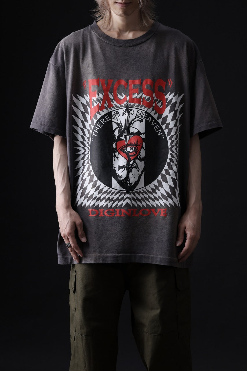 画像をギャラリービューアに読み込む, ZIG UR IDOL FADED & CRACKED SS TOPS - EXCESS (VINTAGE GREY)