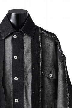 画像をギャラリービューアに読み込む, Feng Chen Wang RAW EDGE PATCHWORK DENIM JACKET (BLACK)