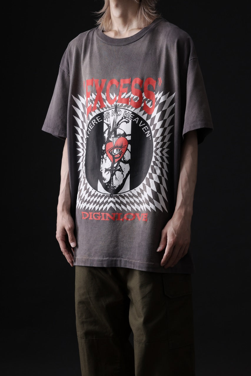画像をギャラリービューアに読み込む, ZIG UR IDOL FADED & CRACKED SS TOPS - EXCESS (VINTAGE GREY)