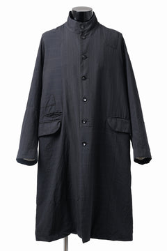 Load image into Gallery viewer, KLASICA FIGS PATCH WORKED RELAX FIT COAT / SUPER 100's ALTERNATE STRIPE SERGE WOOL (INK BLACK)