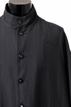 Load image into Gallery viewer, KLASICA FIGS PATCH WORKED RELAX FIT COAT / SUPER 100's ALTERNATE STRIPE SERGE WOOL (INK BLACK)