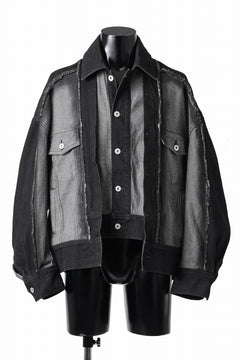 画像をギャラリービューアに読み込む, Feng Chen Wang RAW EDGE PATCHWORK DENIM JACKET (BLACK)