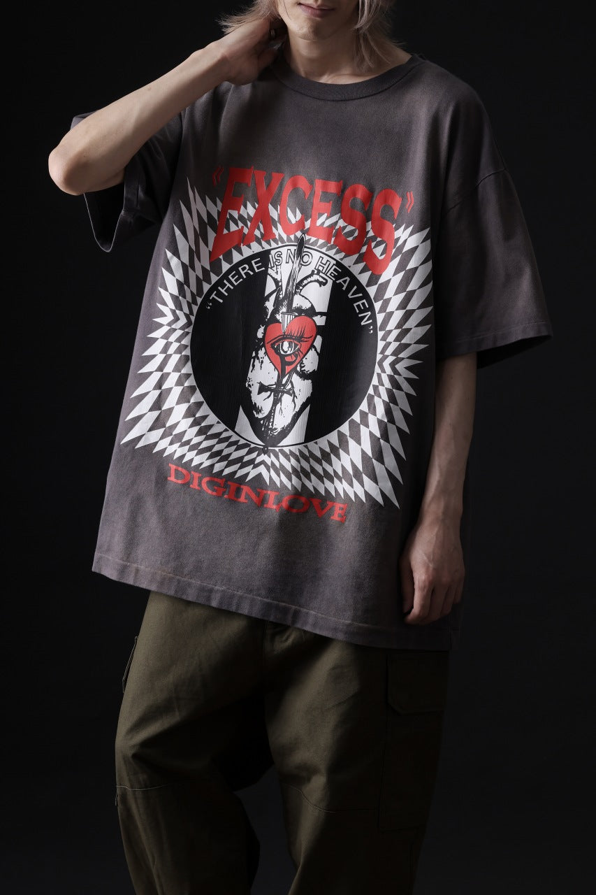 画像をギャラリービューアに読み込む, ZIG UR IDOL FADED & CRACKED SS TOPS - EXCESS (VINTAGE GREY)