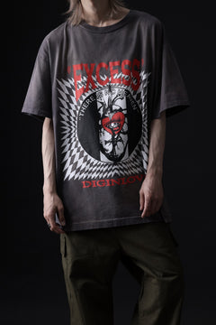 画像をギャラリービューアに読み込む, ZIG UR IDOL FADED & CRACKED SS TOPS - EXCESS (VINTAGE GREY)