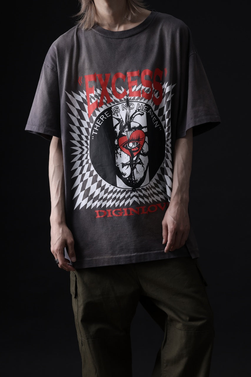 画像をギャラリービューアに読み込む, ZIG UR IDOL FADED & CRACKED SS TOPS - EXCESS (VINTAGE GREY)