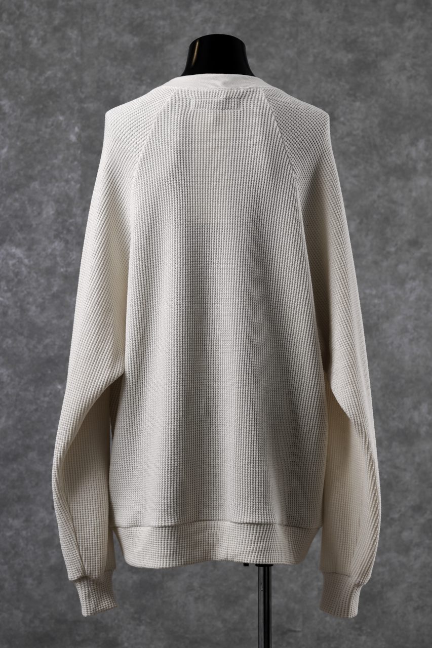 画像をギャラリービューアに読み込む, A.F ARTEFACT OVER SIZED DOLMAN LONG PULL OVER / WAFFLE COTTON JERSEY (IVORY)