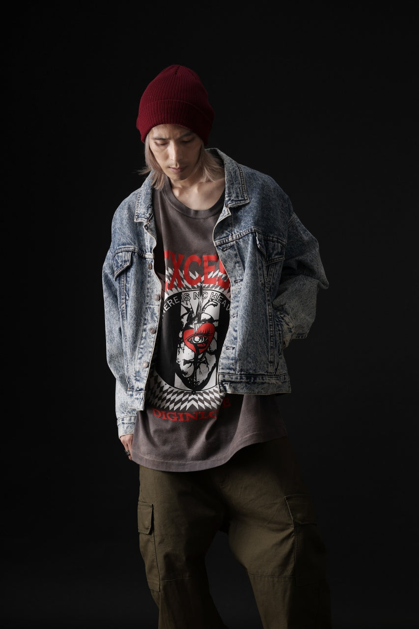 画像をギャラリービューアに読み込む, ZIG UR IDOL FADED & CRACKED SS TOPS - EXCESS (VINTAGE GREY)