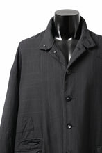 Load image into Gallery viewer, KLASICA FIGS PATCH WORKED RELAX FIT COAT / SUPER 100's ALTERNATE STRIPE SERGE WOOL (INK BLACK)