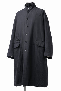 Load image into Gallery viewer, KLASICA FIGS PATCH WORKED RELAX FIT COAT / SUPER 100's ALTERNATE STRIPE SERGE WOOL (INK BLACK)