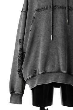 画像をギャラリービューアに読み込む, Feng Chen Wang GREY RIPPED JERSY HOODIE (GREY)