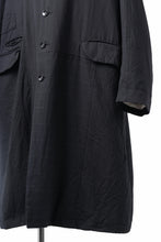 Load image into Gallery viewer, KLASICA FIGS PATCH WORKED RELAX FIT COAT / SUPER 100's ALTERNATE STRIPE SERGE WOOL (INK BLACK)