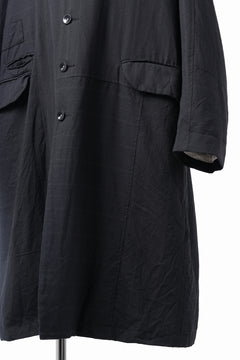 Load image into Gallery viewer, KLASICA FIGS PATCH WORKED RELAX FIT COAT / SUPER 100's ALTERNATE STRIPE SERGE WOOL (INK BLACK)