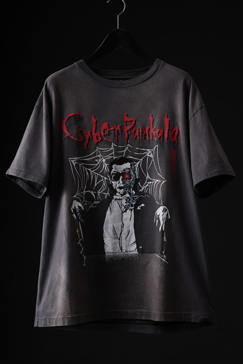 画像をギャラリービューアに読み込む, ZIG UR IDOL FADED &amp; CRACKED SS TOPS - Cyber Punkula (VINTAGE GREY)