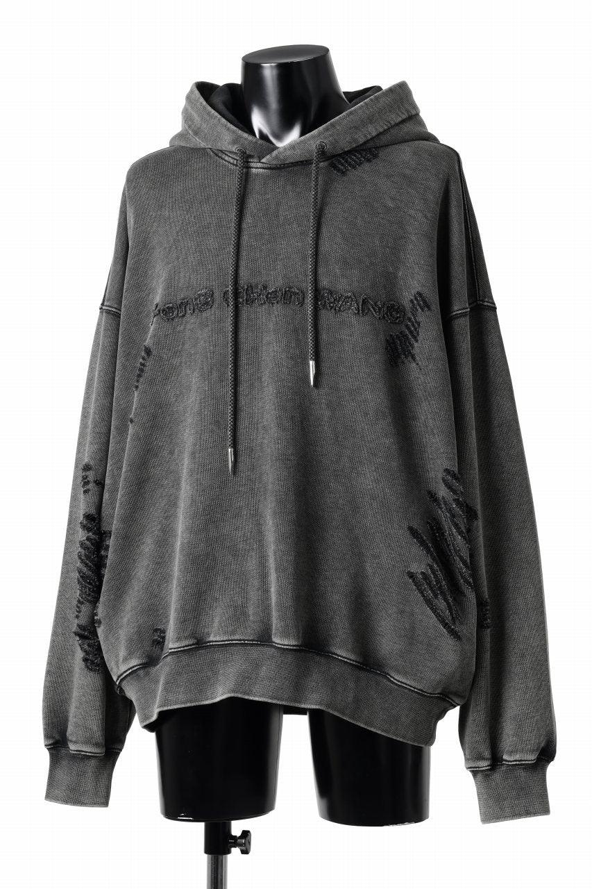 画像をギャラリービューアに読み込む, Feng Chen Wang GREY RIPPED JERSY HOODIE (GREY)