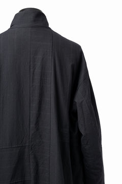 Load image into Gallery viewer, KLASICA FIGS PATCH WORKED RELAX FIT COAT / SUPER 100's ALTERNATE STRIPE SERGE WOOL (INK BLACK)