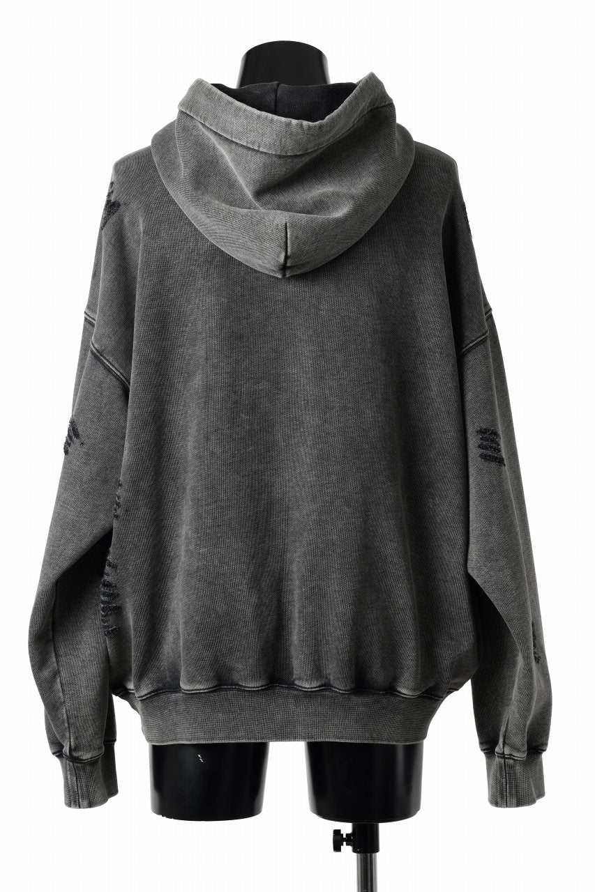 画像をギャラリービューアに読み込む, Feng Chen Wang GREY RIPPED JERSY HOODIE (GREY)