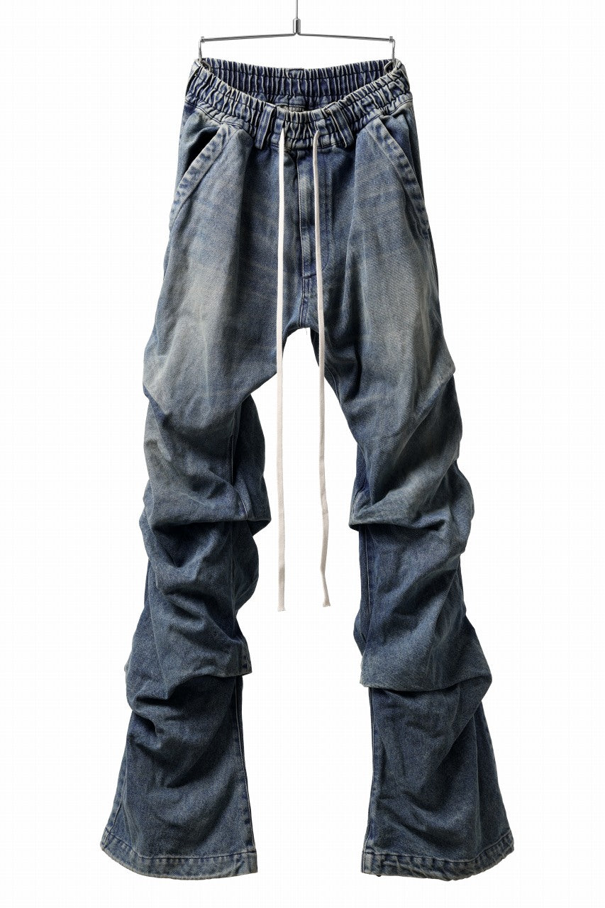 画像をギャラリービューアに読み込む, A.F ARTEFACT TUCK VOLUME BAGGY PANTS / FADED DENIM (INDIGO BLUE)