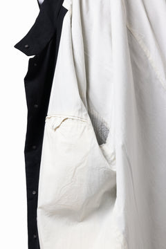Load image into Gallery viewer, KLASICA FIGS PATCH WORKED RELAX FIT COAT / SUPER 100's ALTERNATE STRIPE SERGE WOOL (INK BLACK)