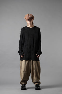 画像をギャラリービューアに読み込む, YUTA MATSUOKA circle pants / silk linen dobby stripe (camel)