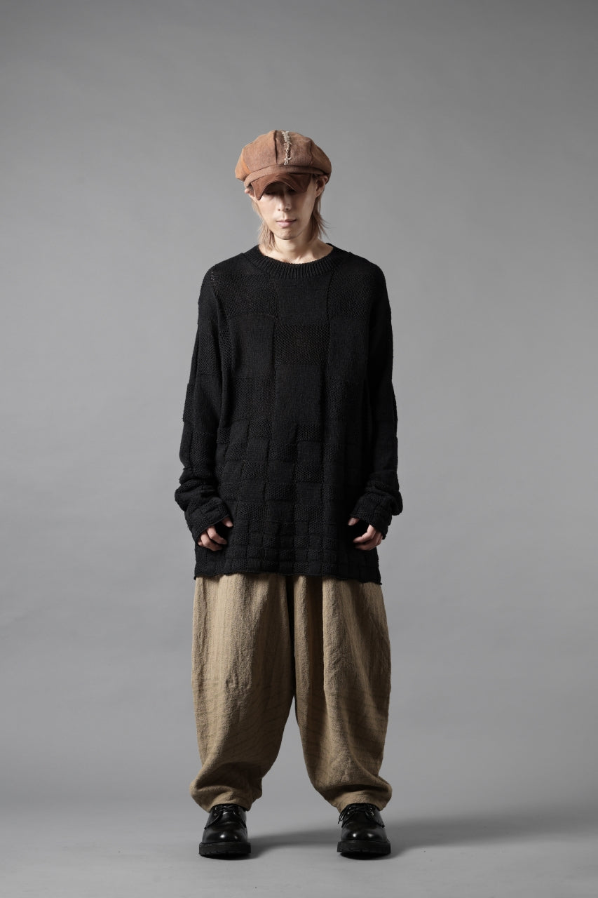 画像をギャラリービューアに読み込む, YUTA MATSUOKA circle pants / silk linen dobby stripe (camel)