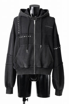 画像をギャラリービューアに読み込む, Feng Chen Wang PANELLED FULL ZIP HOODIE (BLACK)